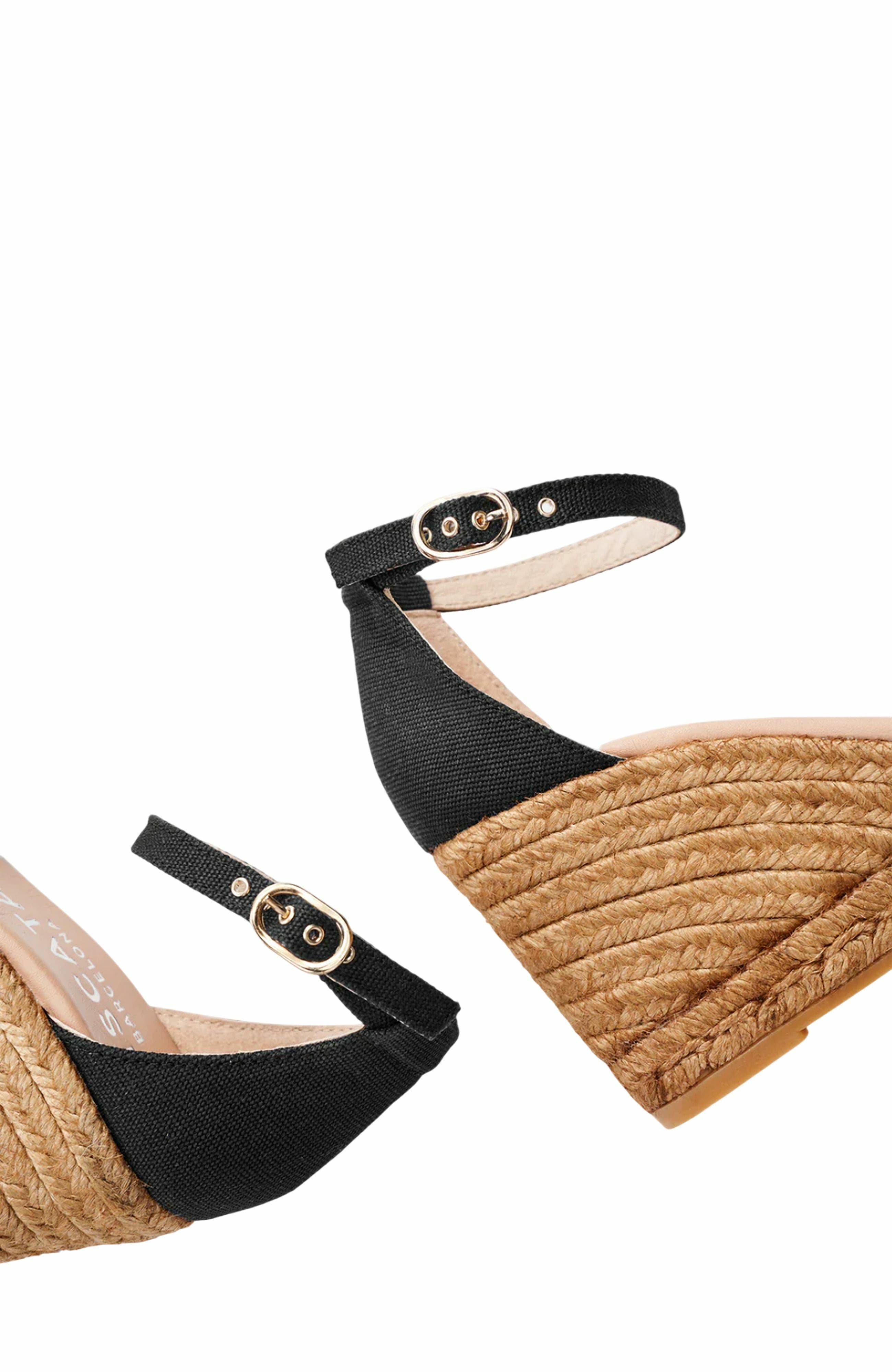 VISCATA Estartit Canvas Espadrille Wedges, Alternate, color, Black