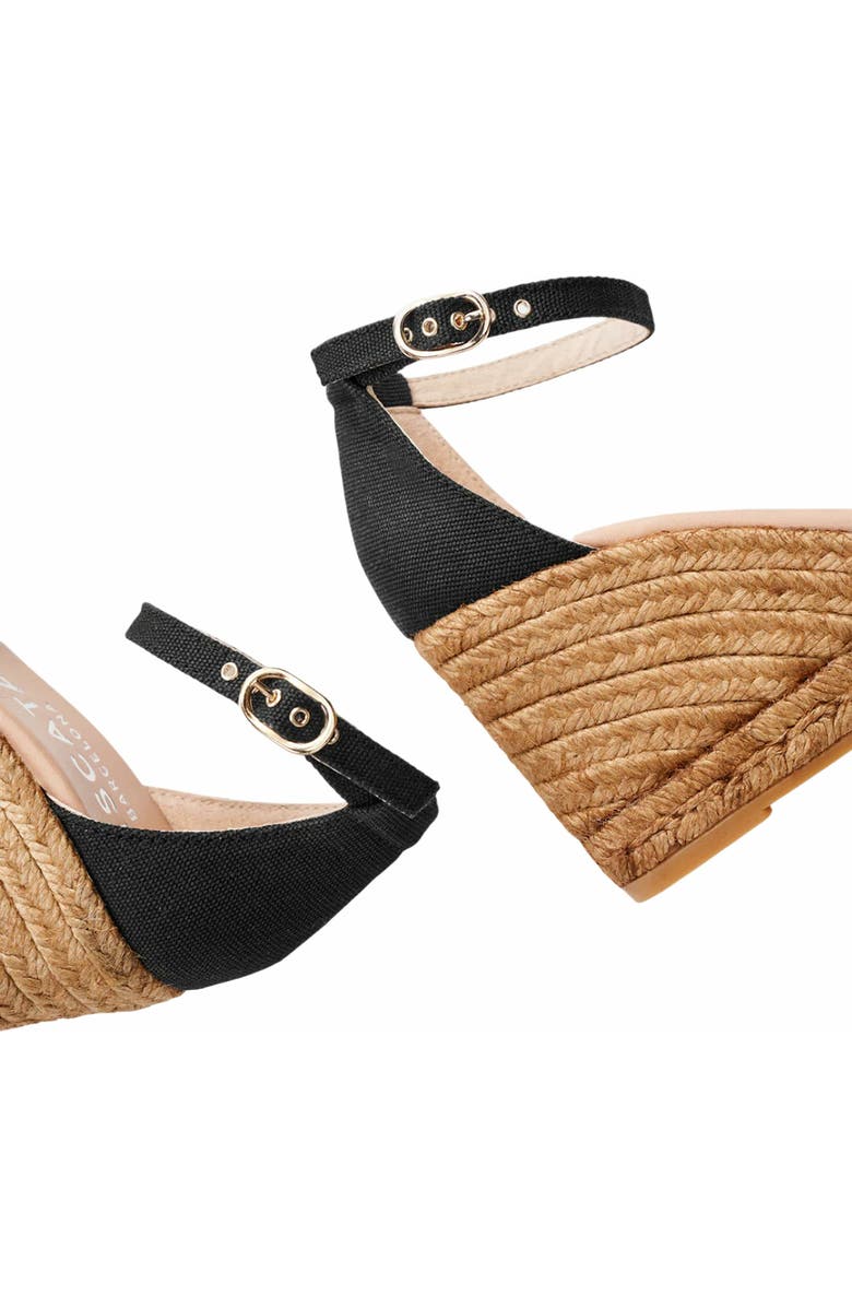 VISCATA Estartit Canvas Espadrille Wedges, Alternate, color, Black