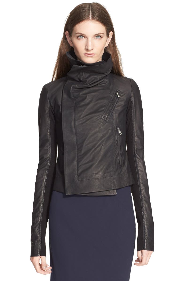 Rick Owens 'Classic' Leather Biker Jacket, Main, color, 
