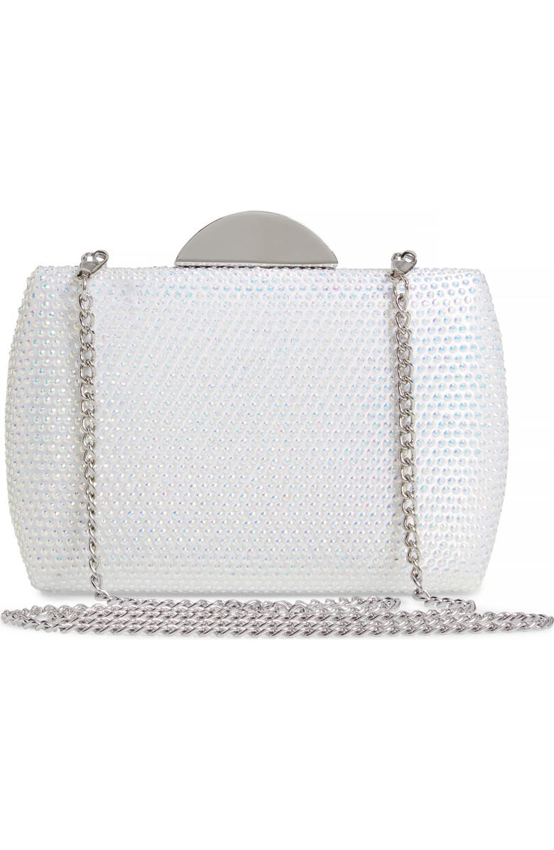 Nina Pacey Crystal Minaudière, Alternate, color, White Ab
