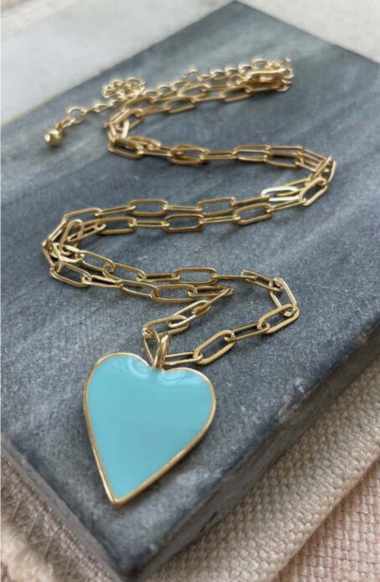 Erin McDermott Jewelry Carolina Blue Heart Necklace, Alternate, color, 