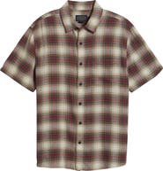 Pendleton Dawson Plaid Short Sleeve Linen Blend Button-Up Shirt