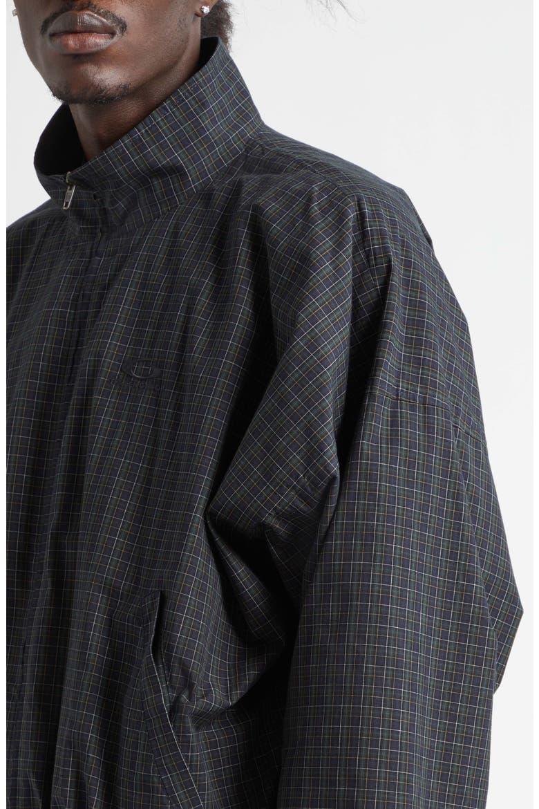 Loop Sports Icon Micro Tartan Technical Cotton Track Jacket, Alternate, color, 8069 NAVY/ DARK GREEN
