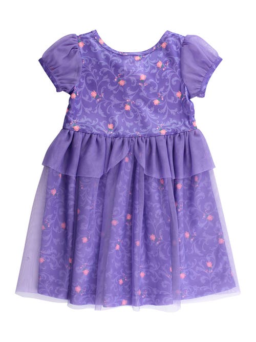 Rufflebutts Princess Dress-up Puff Sleeve Nightgown In Purple