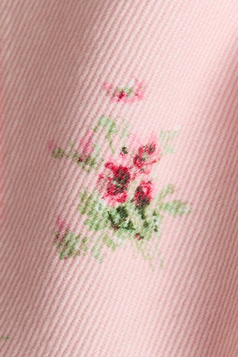 Twill Paper Bag Shorts, Alternate, color, Light pink/floral