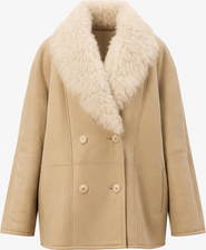 Mine Bilgi Adagio Double-Breasted Merino Curly Shearling Jacket