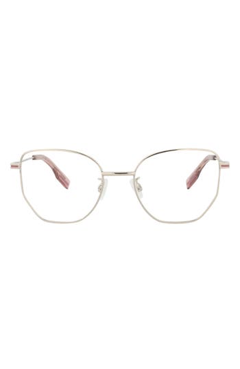 Alexander Mcqueen Mcqueen 50mm Cat Eye Optical Glasses In Gold Gold Transparent