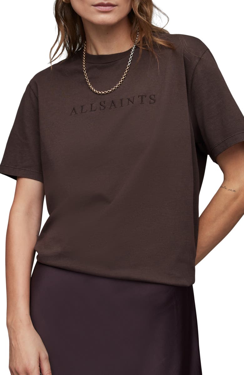 AllSaints Pippa Boyfriend Organic Cotton T-Shirt, Main, color, 