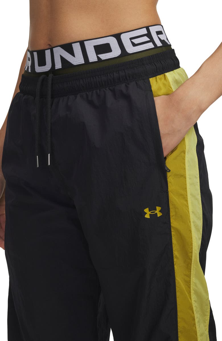 Under Armour Icon Water Repellent Crinkle Pants, Alternate, color, Black / Yellow / Green
