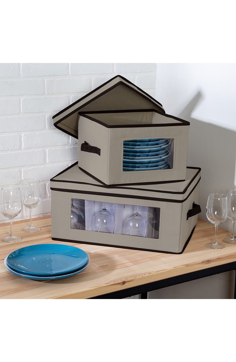 HONEY-CAN-DO Grey Window 2-Piece Storage Set, Alternate, color,