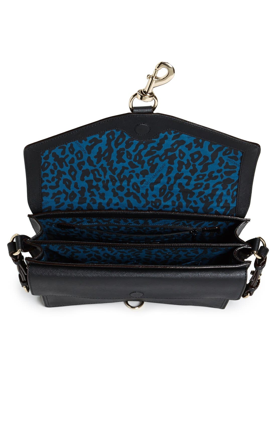 'Hudson - Moto' Crossbody Bag, Alternate, color, BLACK/ LIGHT GOLD