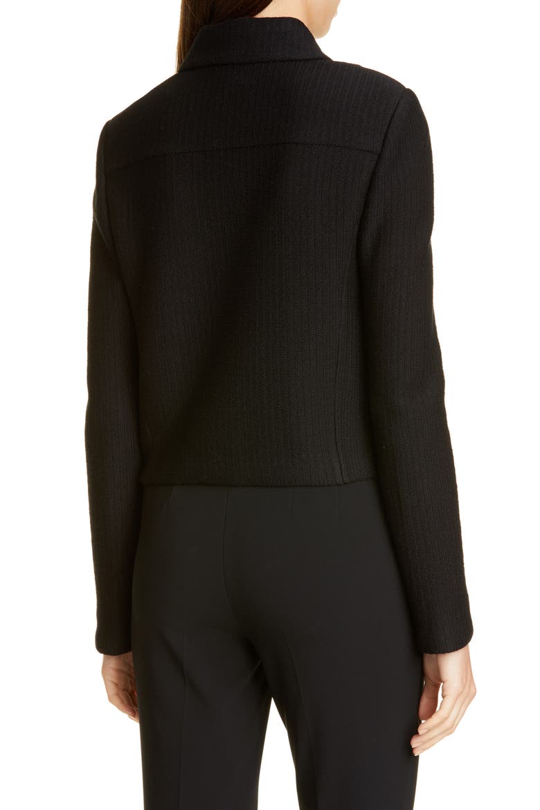 Float Jacquard Knit Jacket, Alternate, color, CAVIAR