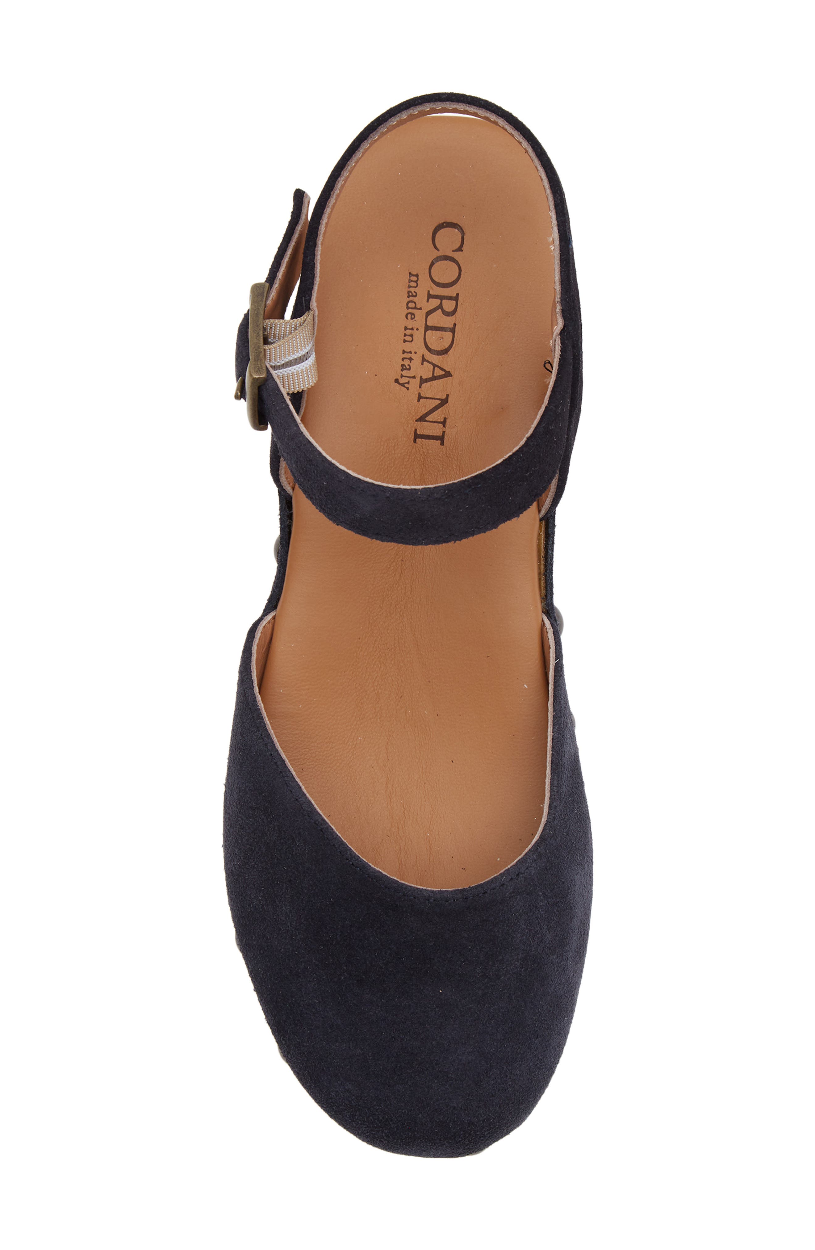 Winston Ankle Strap Platform Clog, Alternate, color, NAVY SUEDE