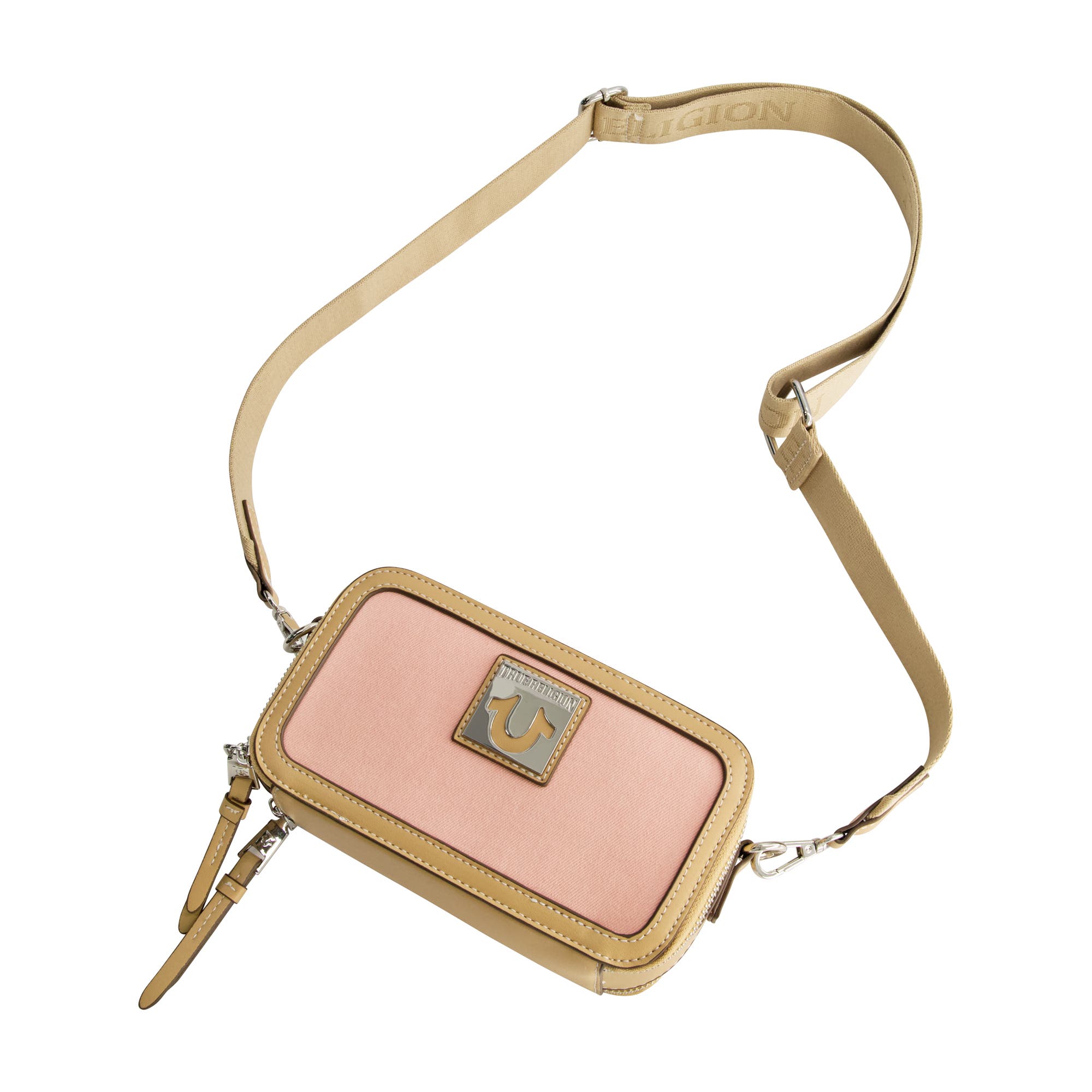 True Religion Horseshoe Plaque Crossbody Camera Bag, Alternate, color, Blush
