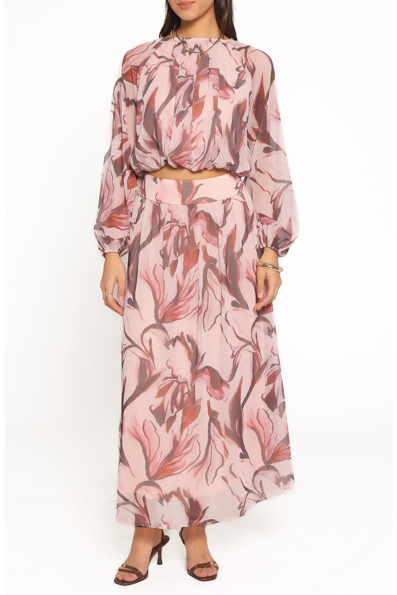 Lorei Chiffon Skirt Set, Main, color, PINK PETAL