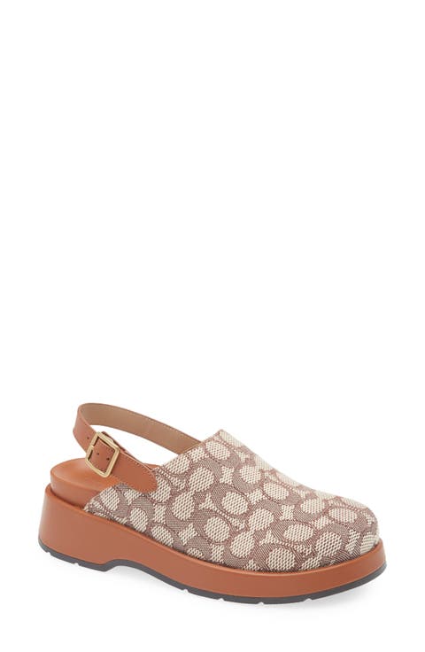 Sculpted C Signature Jacquard Slingback Platform Clog (Women)