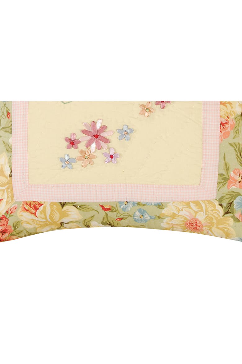 Garden Melody Ribbon Art Pillow, 18" x 18", Alternate, color, Yellow