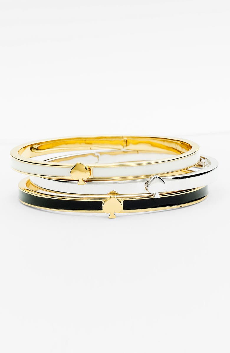 Kate Spade New York 'spade' thin hinged bangle, Main, color,