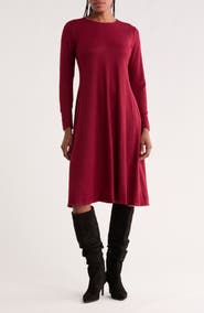 GO COUTURE Long Sleeve Flare Swing Dress