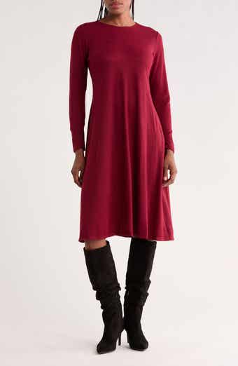 Long Sleeve Flare Swing Dress