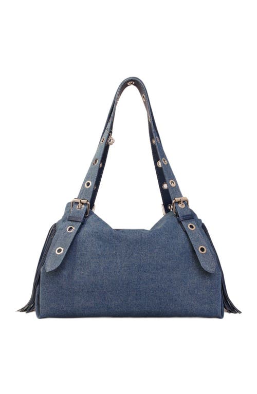Maje Denim Miss M Xl Bag In Blue Jean