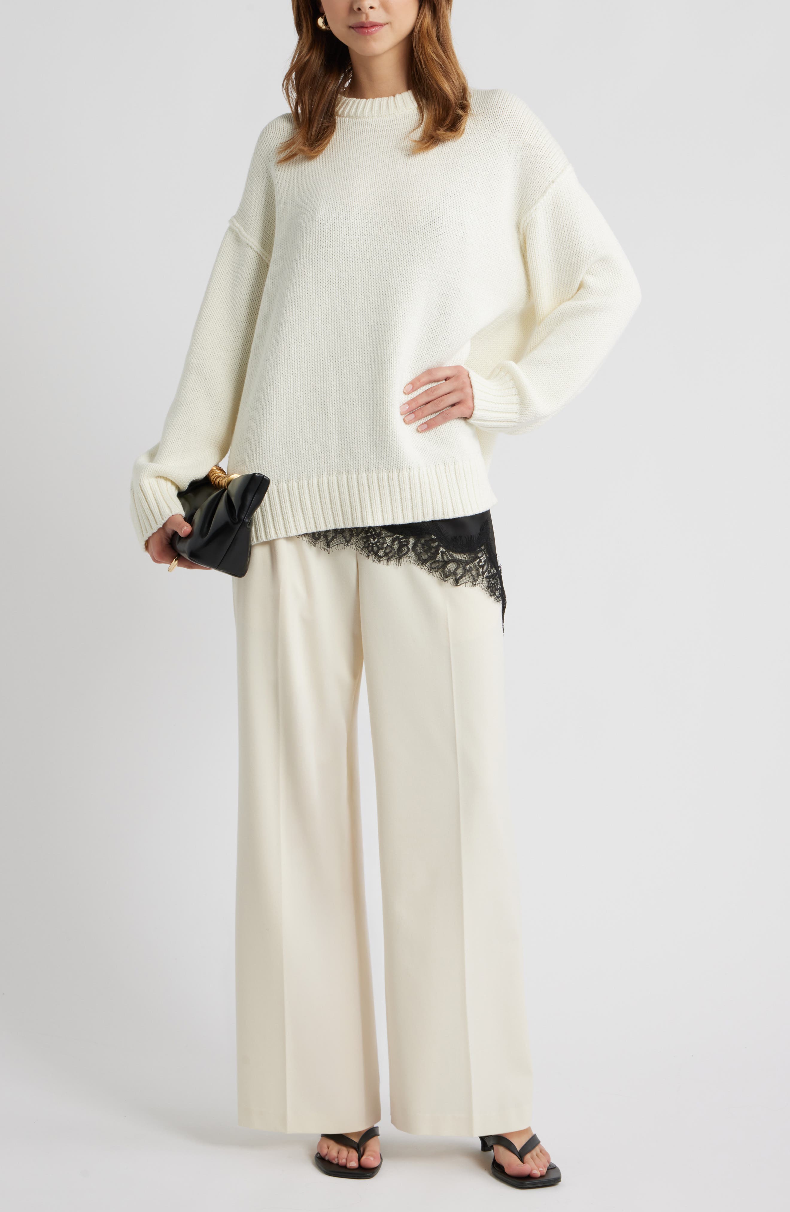 Oversize Crewneck Cotton Sweater - image 4
