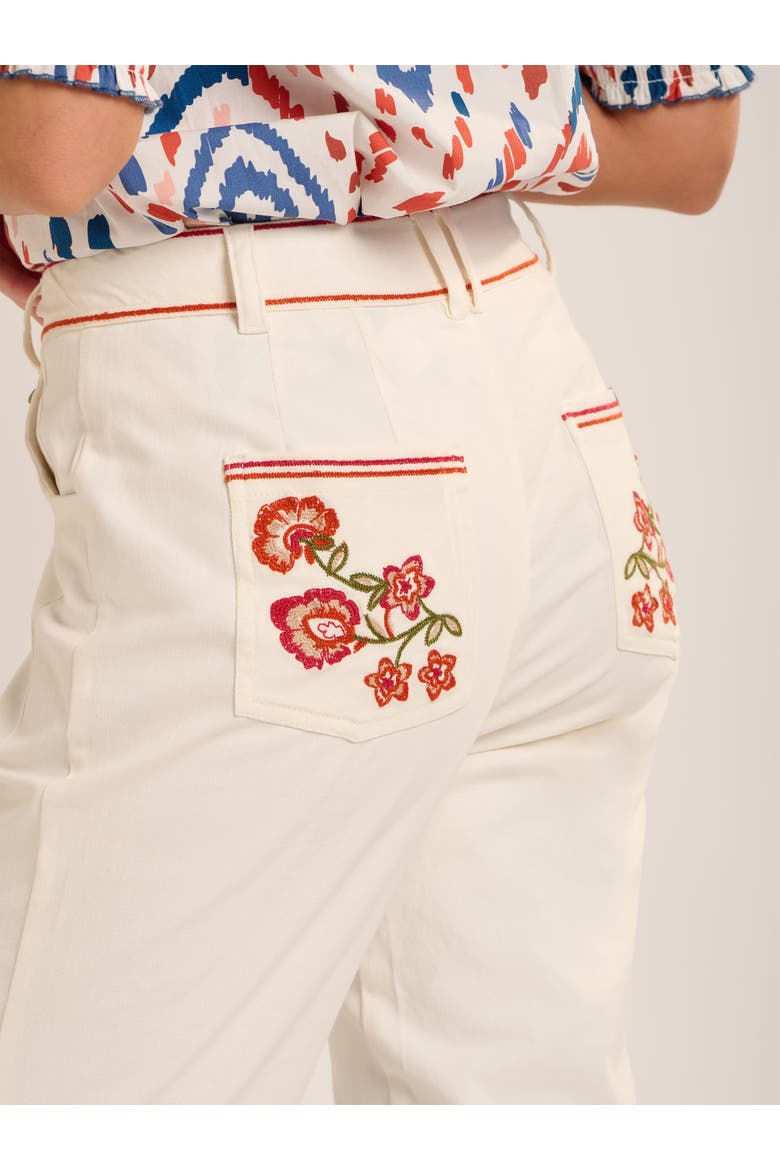 Blake Embroidered Detail Pants, Alternate, color, Cream