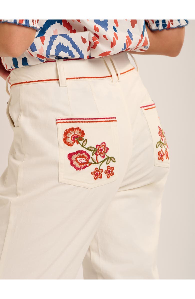 Brakeburn Blake Embroidered Detail Pants, Alternate, color, Cream