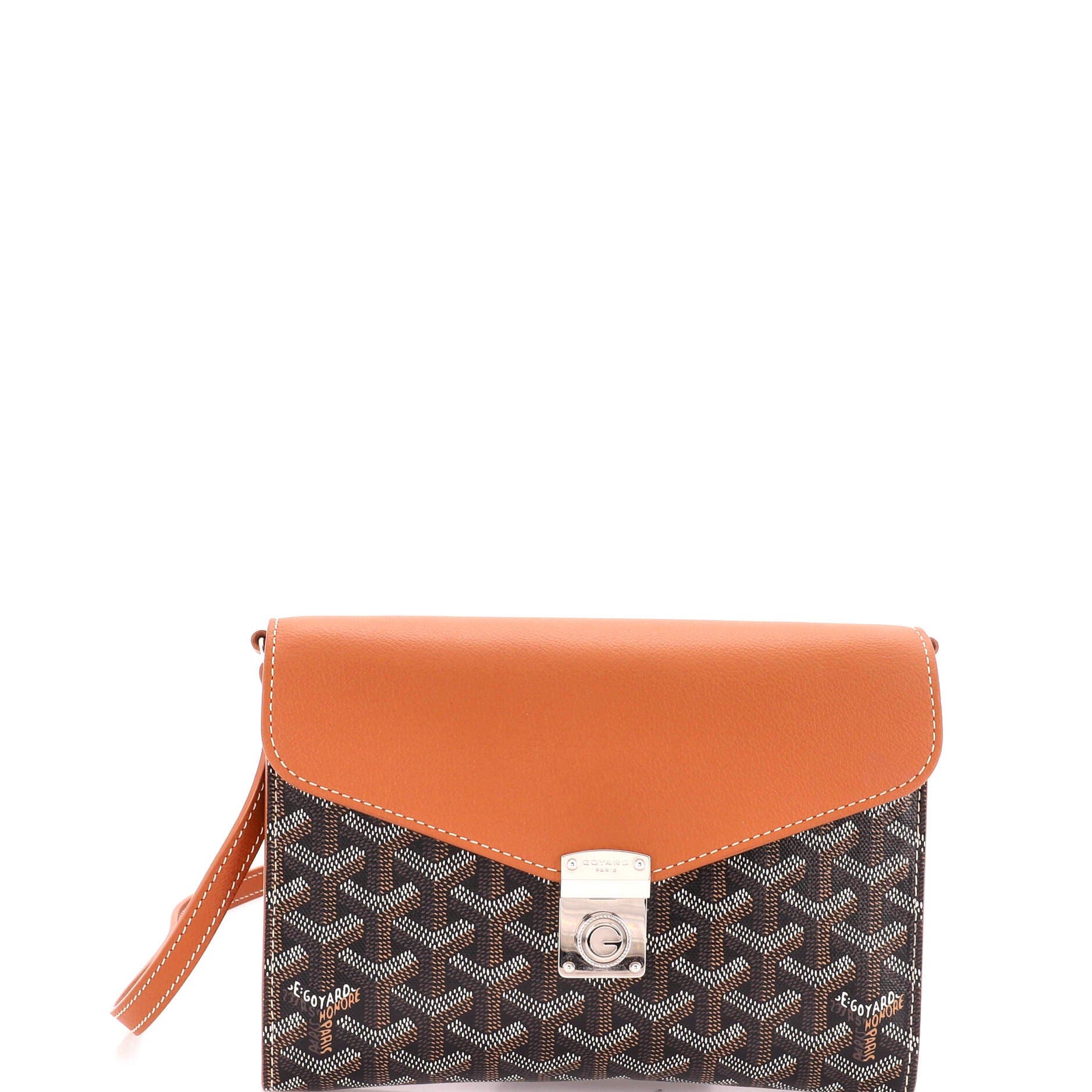 Chypre Wallet on Strap Coated Canvas with Leather, Main, color, Brown