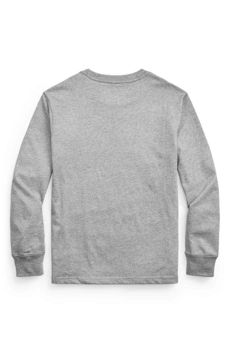 Polo Ralph Lauren Kids' Long Sleeve Cotton Jersey T-Shirt, Alternate, color, Grey Htr