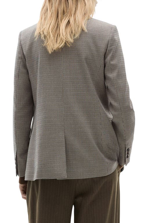 Mango Houndstooth Check Blazer In Gray