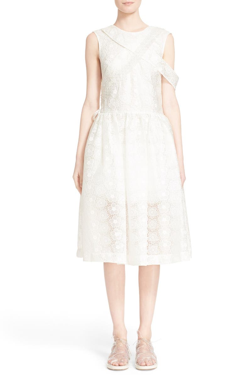 Simone Rocha Bonded Lace Fit & Flare Dress, Alternate, color, 