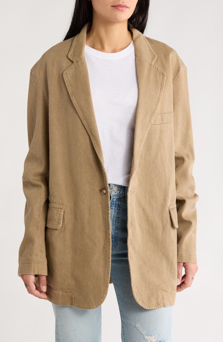 DENIMIST Deconstructed Cotton Blazer, Main, color, Tan