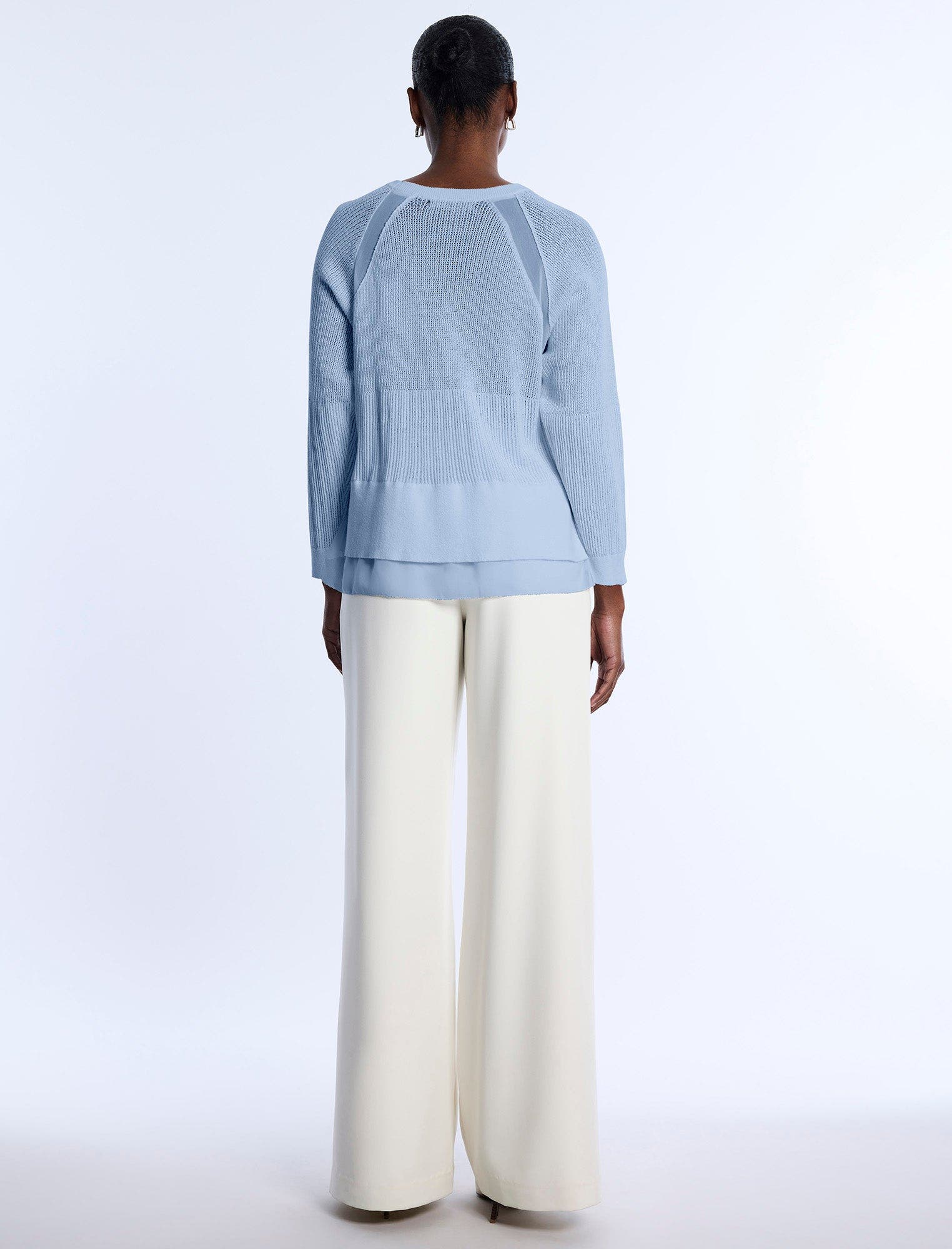 Pointelle Knit Sweater - image 2