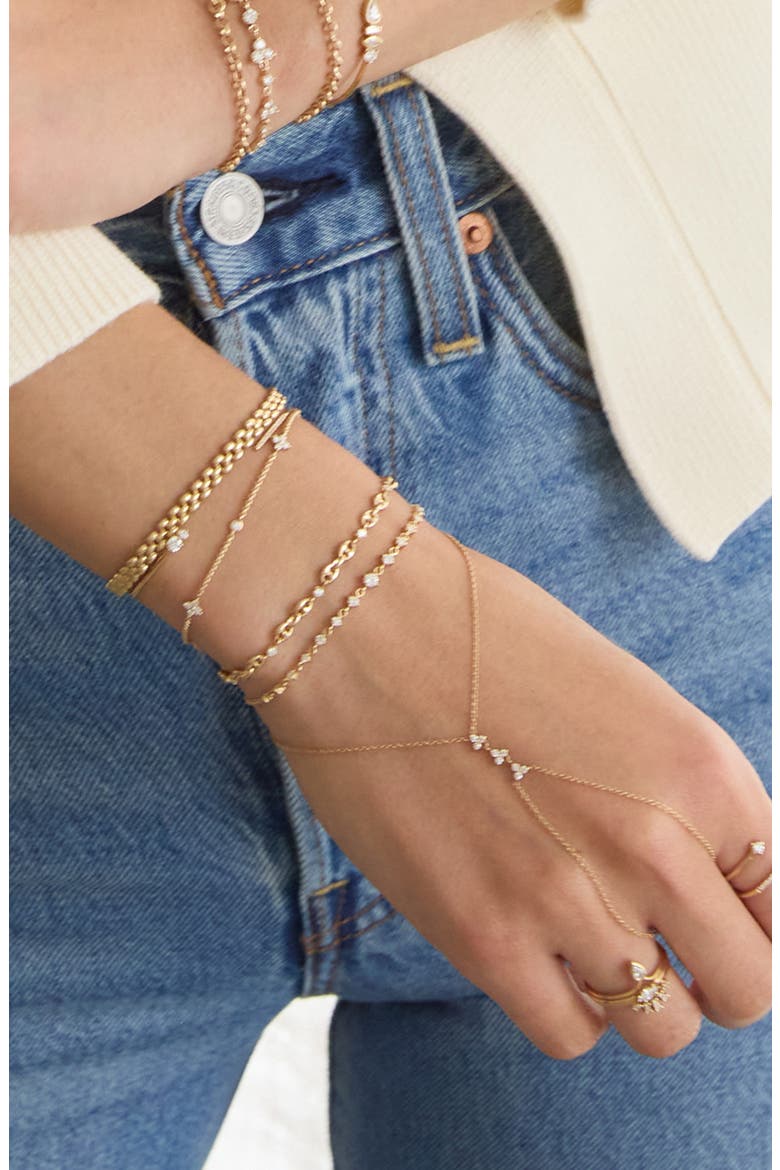 Small Quad Diamond Bracelet, Alternate, color, 14K YELLOW GOLD