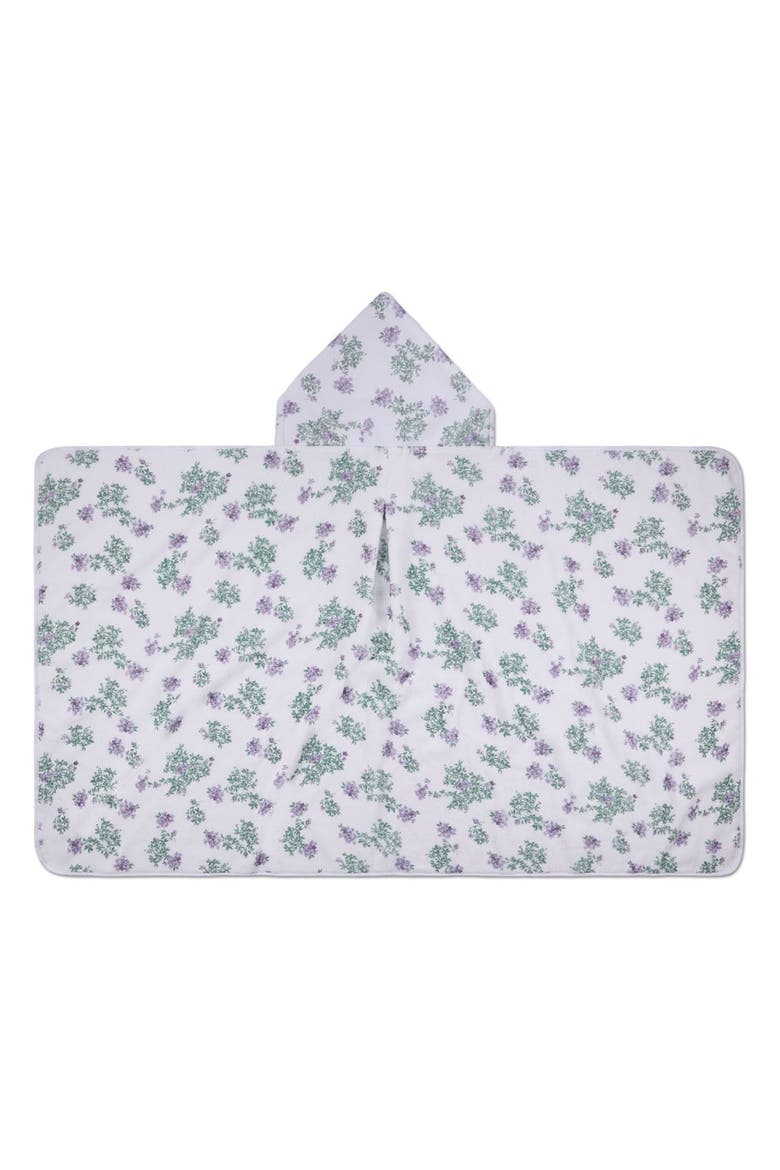 Baby Floral Cotton-Lined Hooded Towel, Alternate, color, White
