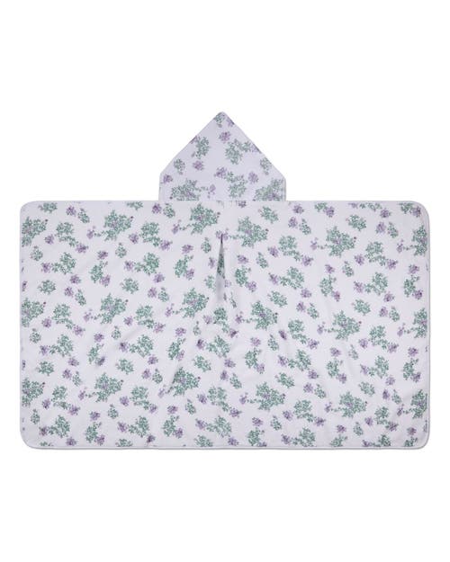 Minimoi Baby Floral Cotton-lined Hooded Towel In White