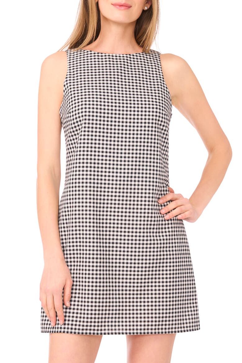 Open Back Sleeveless Shift Dress, Alternate, color, RICH BLACK