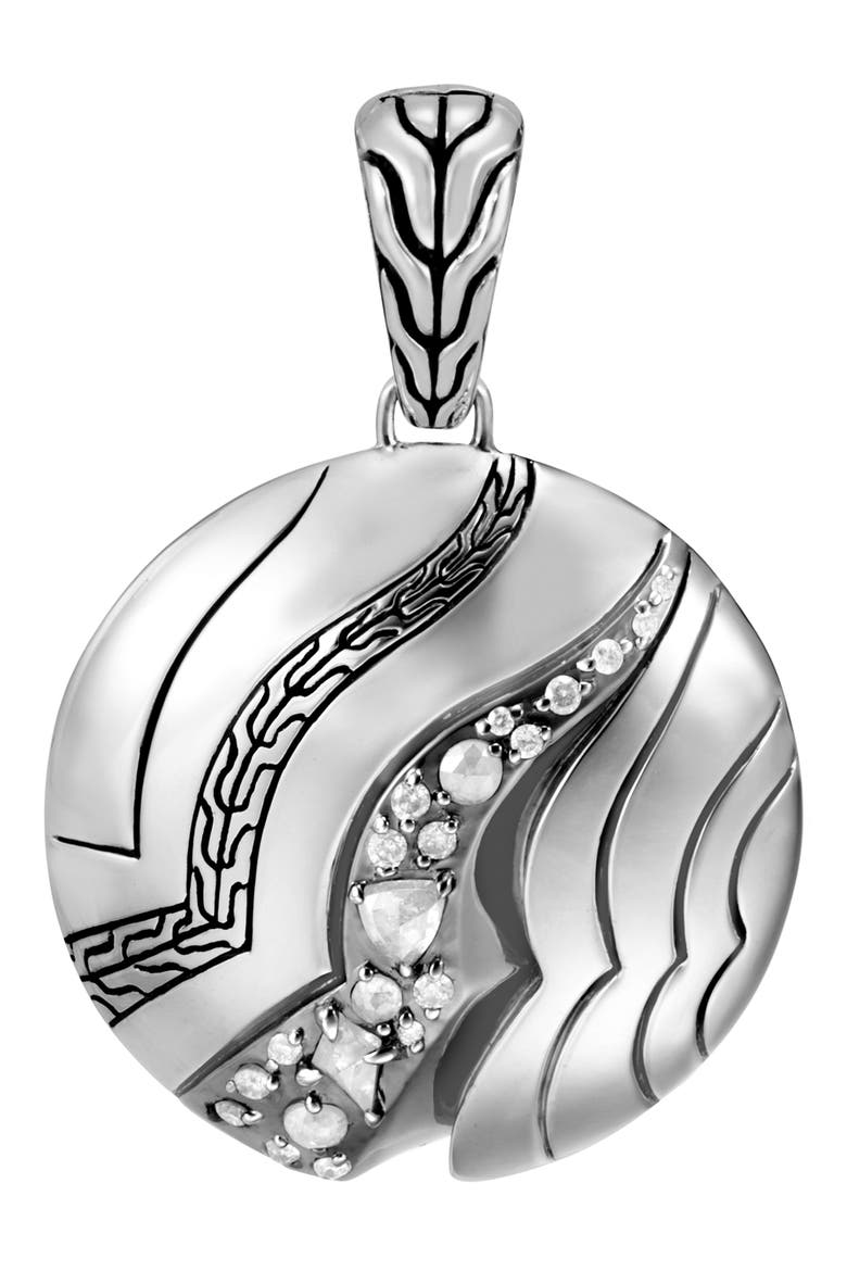 Lahar Pendant with Diamonds, Main, color, SILVER/ DIAMOND