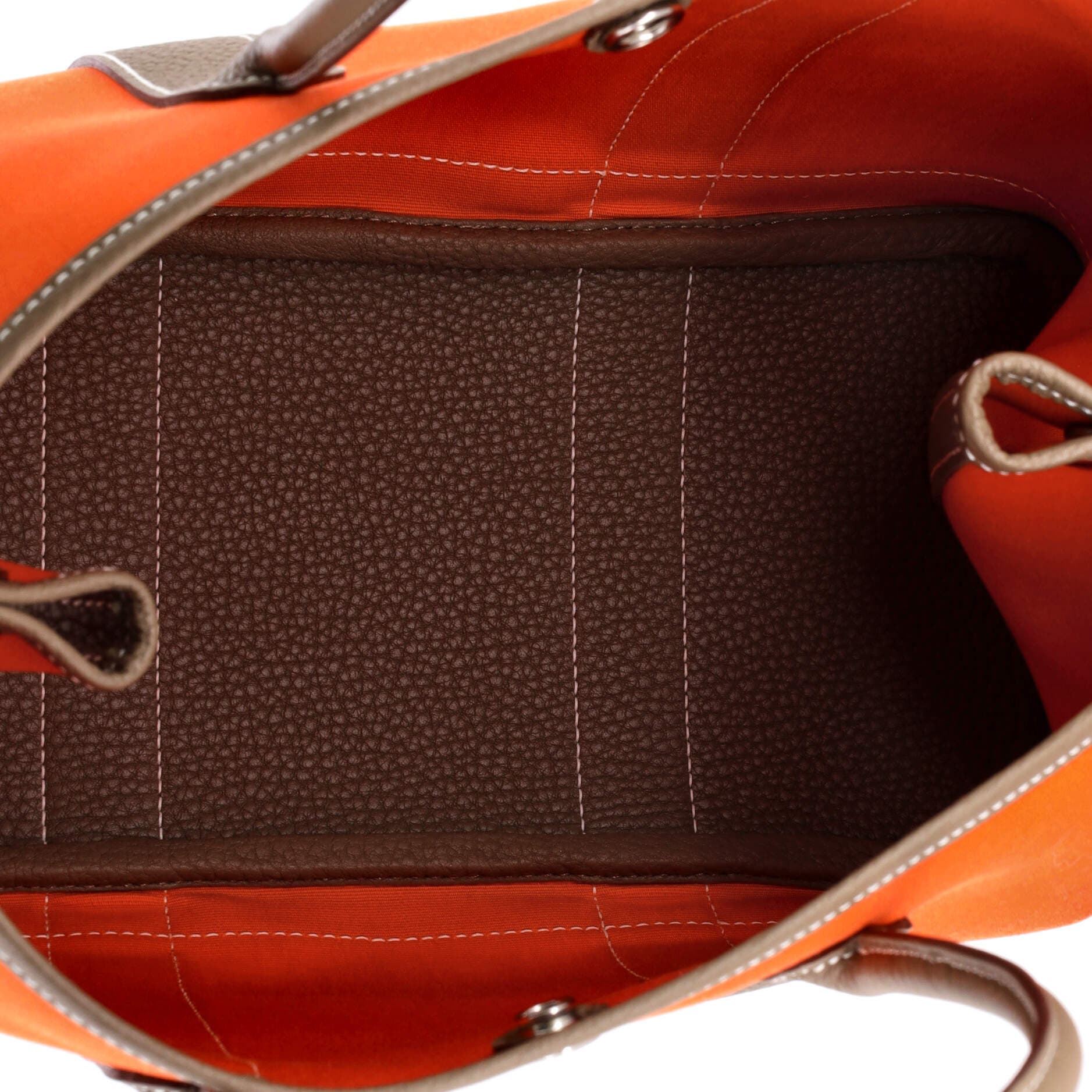 Pre-Owned Hermes Garden Party Tote Toile and Leather 30, Alternate, color, Orange Minium