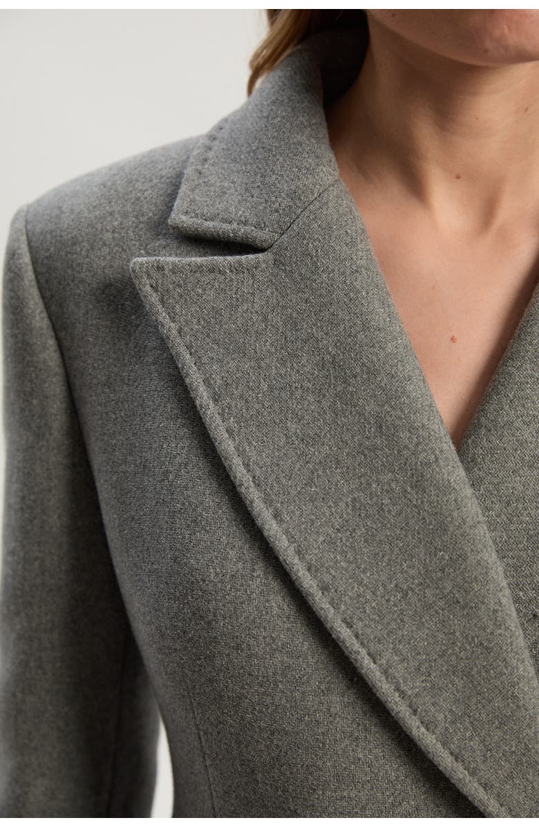 Karen Millen Wool Blend Tailored Fitted Maxi Coat, Alternate, color, Grey Marl