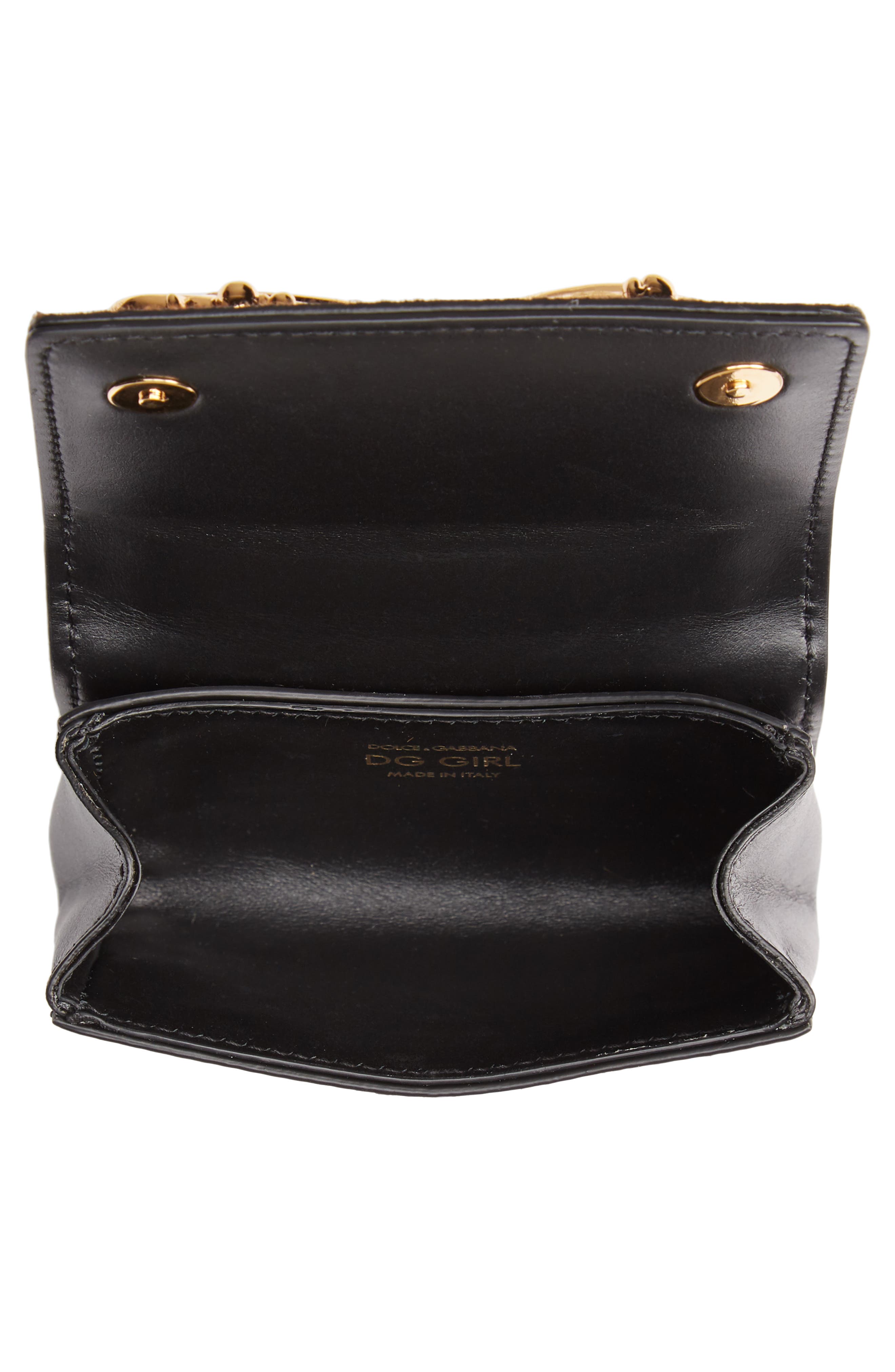 Dolce&Gabbana Micro Leopard Genuine Calf Hair & Leather Crossbody Pouch, Alternate, color, 