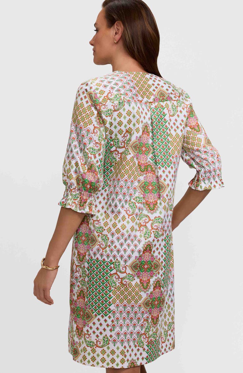 Foxcroft Alicia Patchwork Shift Dress, Alternate, color, Green Multi