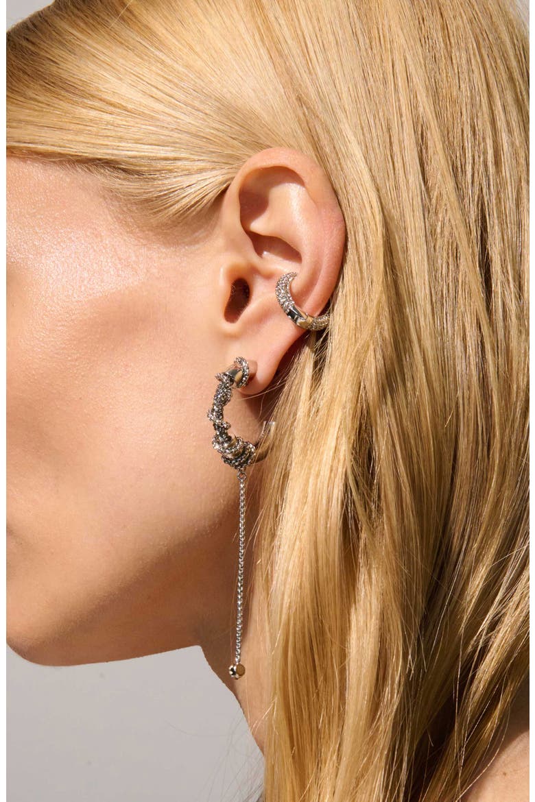 Amity Drop Earrings, Alternate, color, SILVER/ CRYSTAL