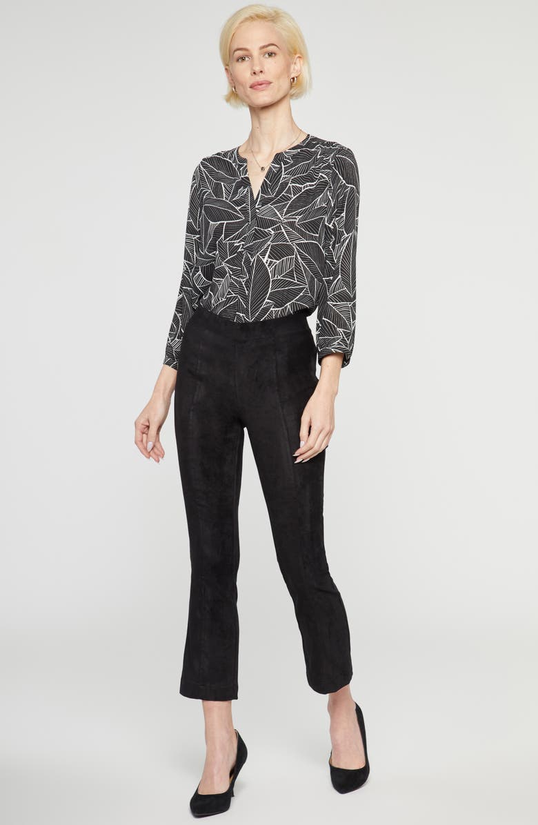NYDJ Pull-On Ankle Slim Bootcut Faux Suede Pants, Alternate, color,