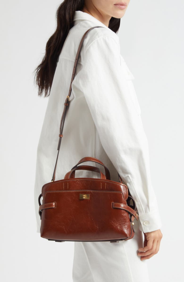 Anya Hindmarch Small Wilson Leather Top Handle Bag, Alternate, color, Dark Cedar