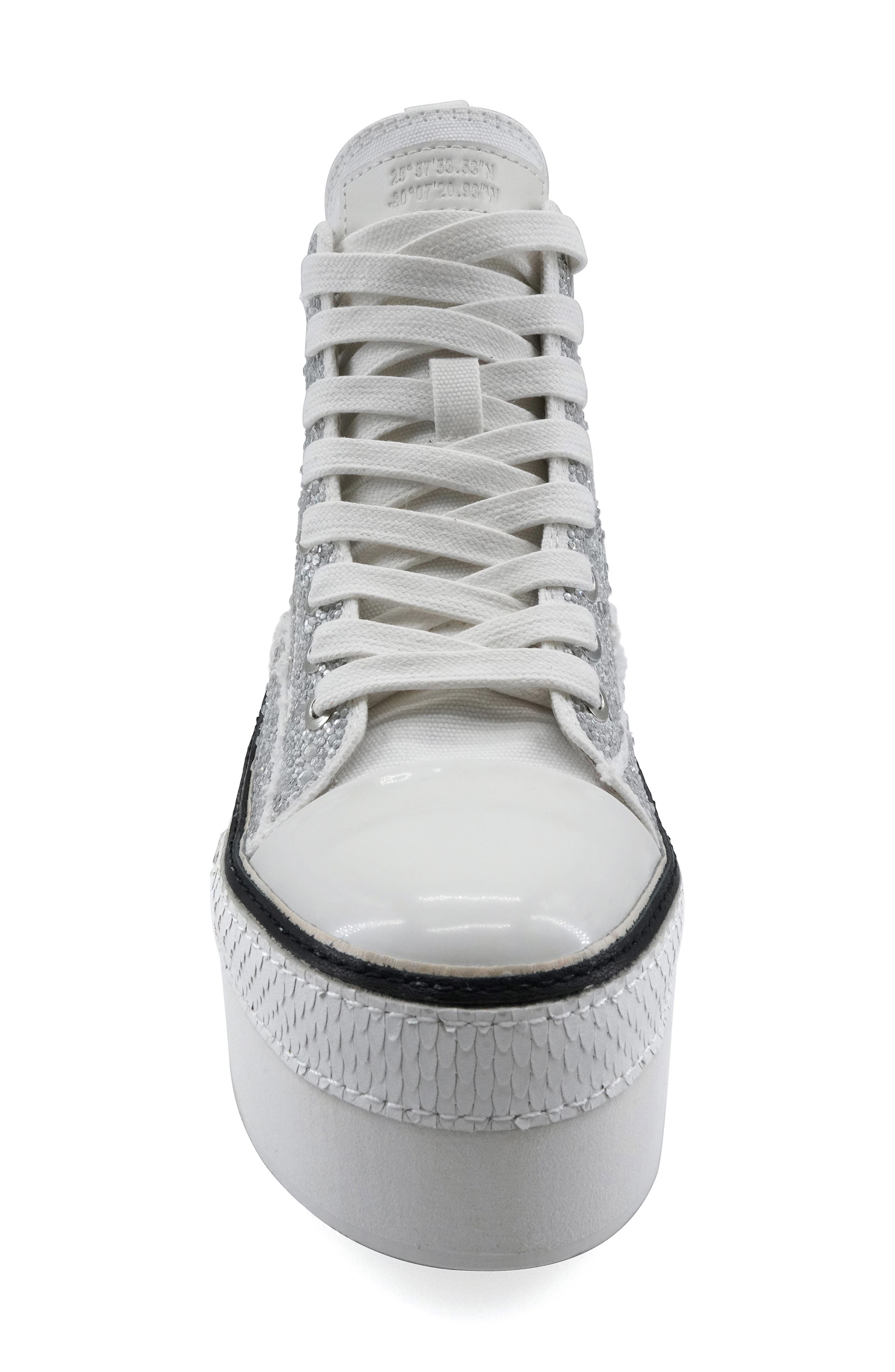 Carmensa High Top Platform Sneaker, Alternate, color, WHITE CANVAS