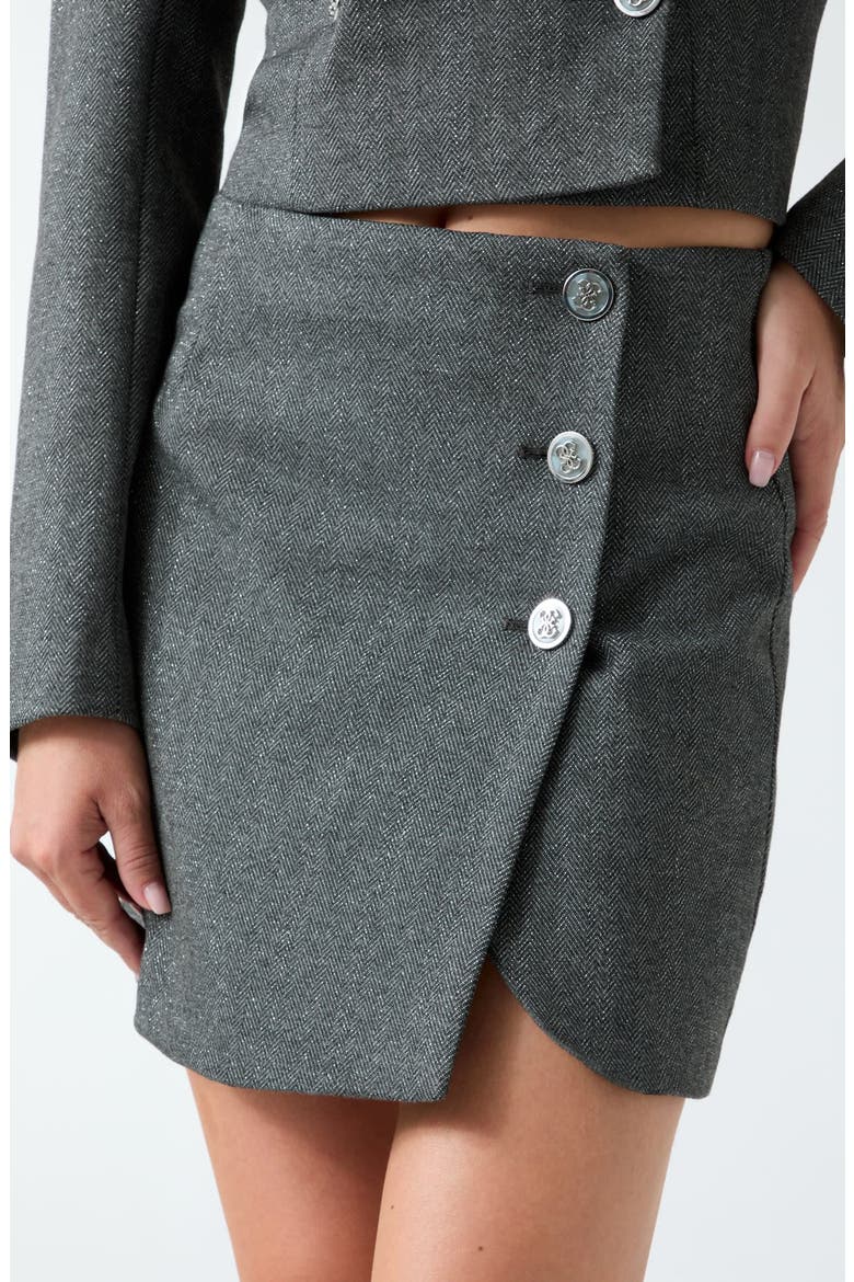 Bertha A Line Miniskirt, Alternate, color, OPEN GREY