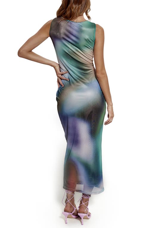 Rare London Blur Mesh Maxi Dress In Multi