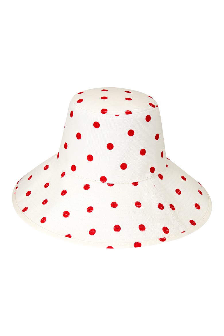 Holiday Polka Dot Bucket Hat, Alternate, color, RED